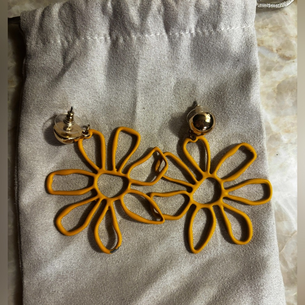 Western boutique style Yellow Flower Earrings